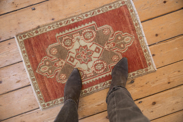 Vintage Distressed Oushak Rug Mat // ONH Item: 12863, Image 1