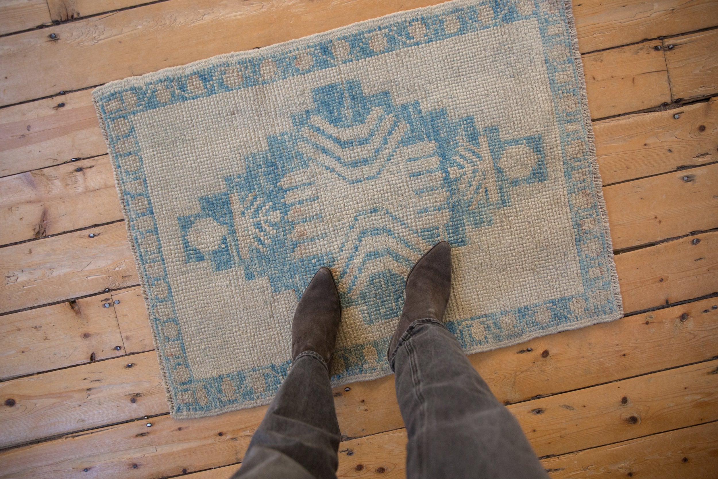 Distressed Oushak Square Rug // ONH Item: 12864, Image 1