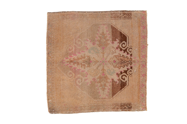 Vintage Distressed Oushak Square Rug Mat // ONH Item: 12876