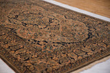 Dense, well-preserved wool pile of a collector-quality antique Persian Kashan rug.