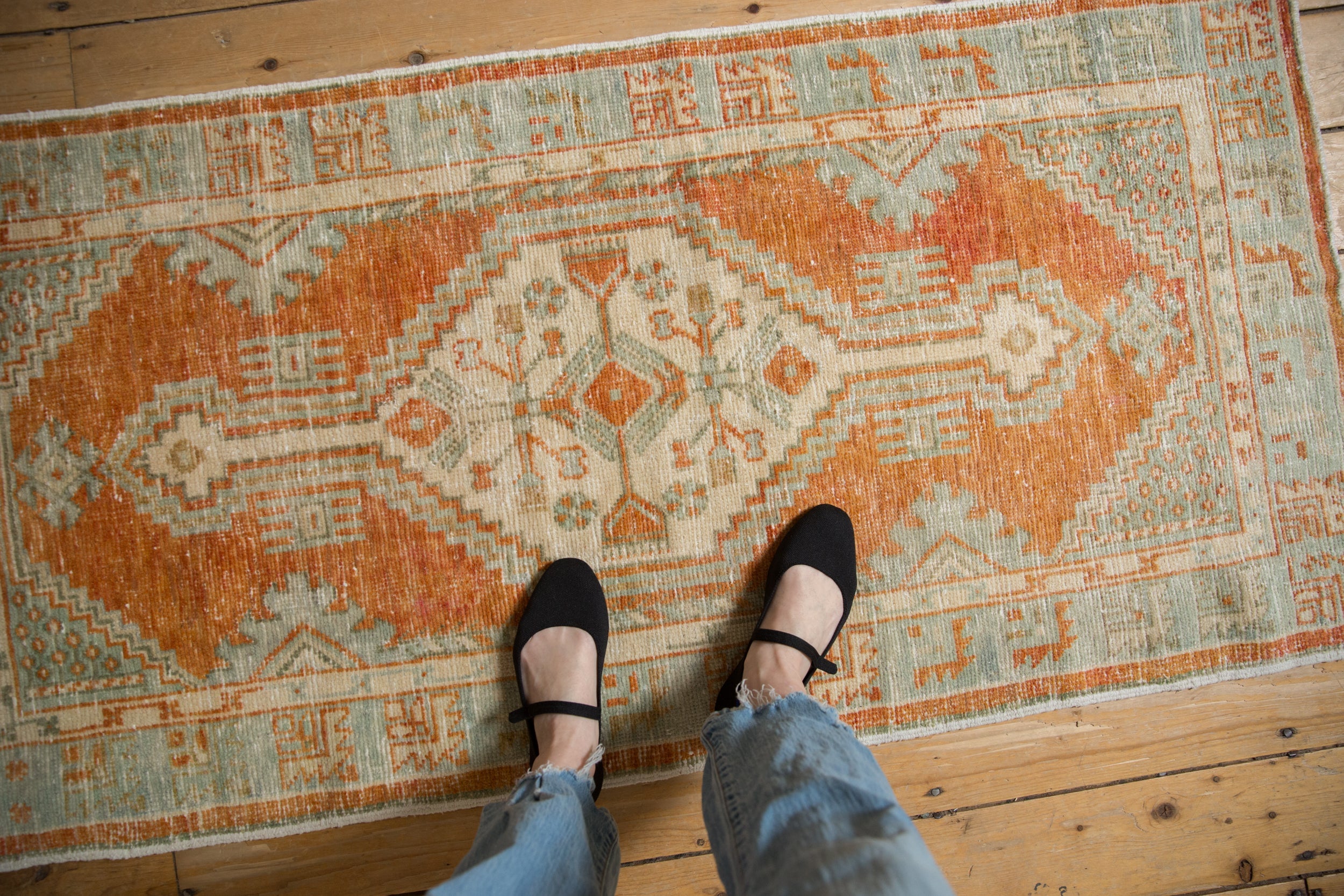 2.5x5.5 Vintage Distressed Oushak Rug Runner // ONH Item 12900, Image 1