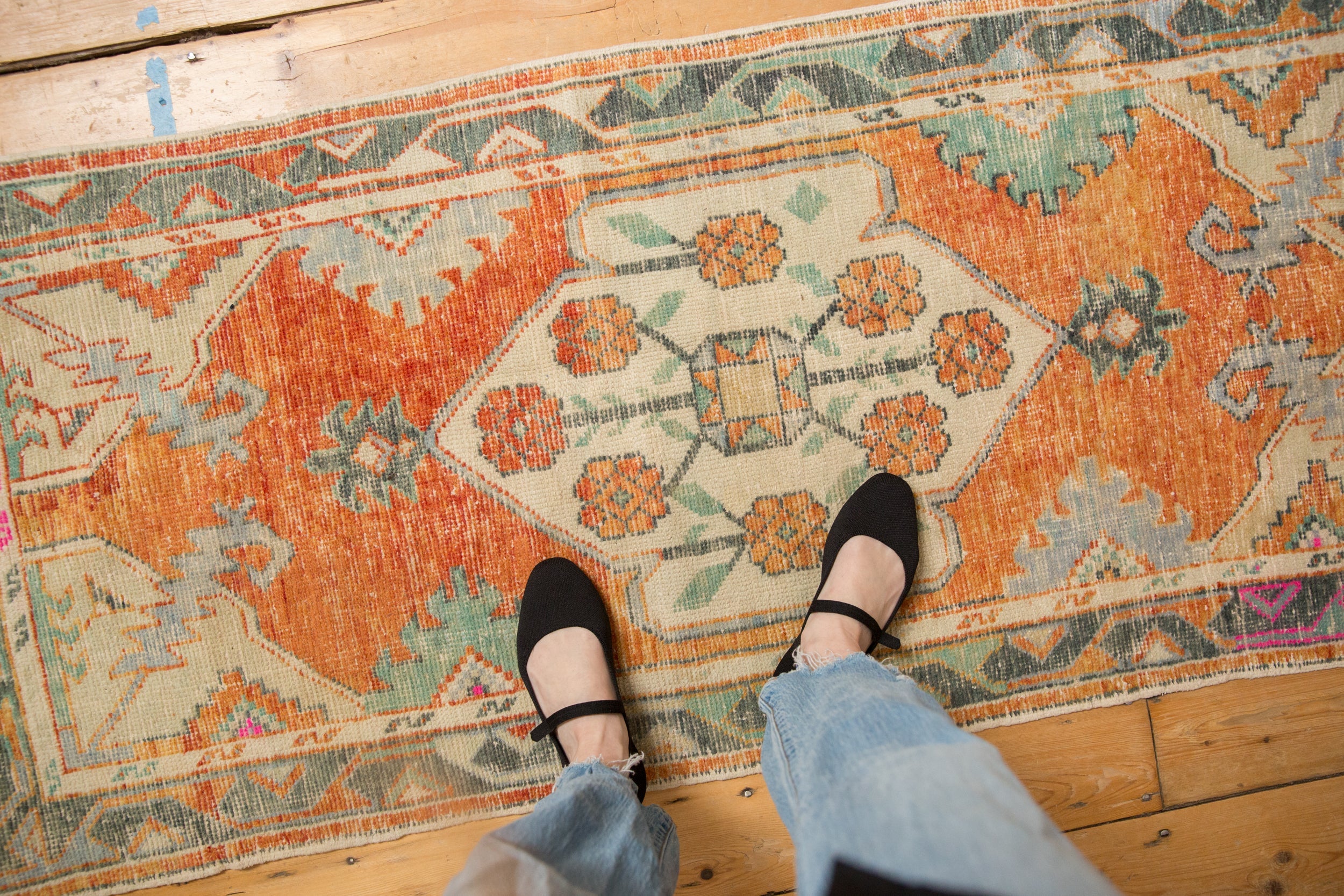 2.5x5.5 Vintage Distressed Oushak Rug Runner // ONH Item 12902, Image 1