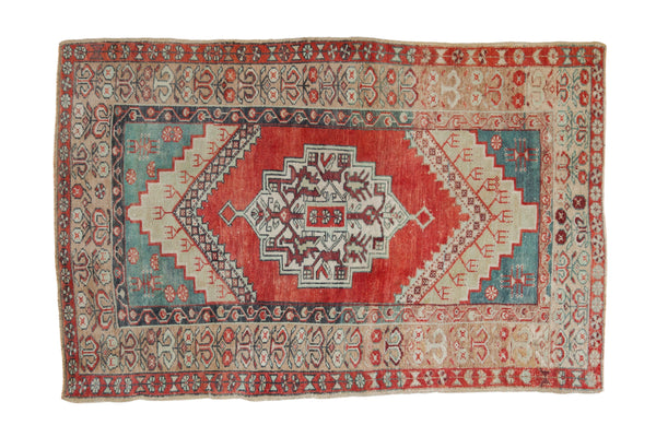 3.5x5.5 Vintage Distressed Anatolian Rug // ONH Item 129081