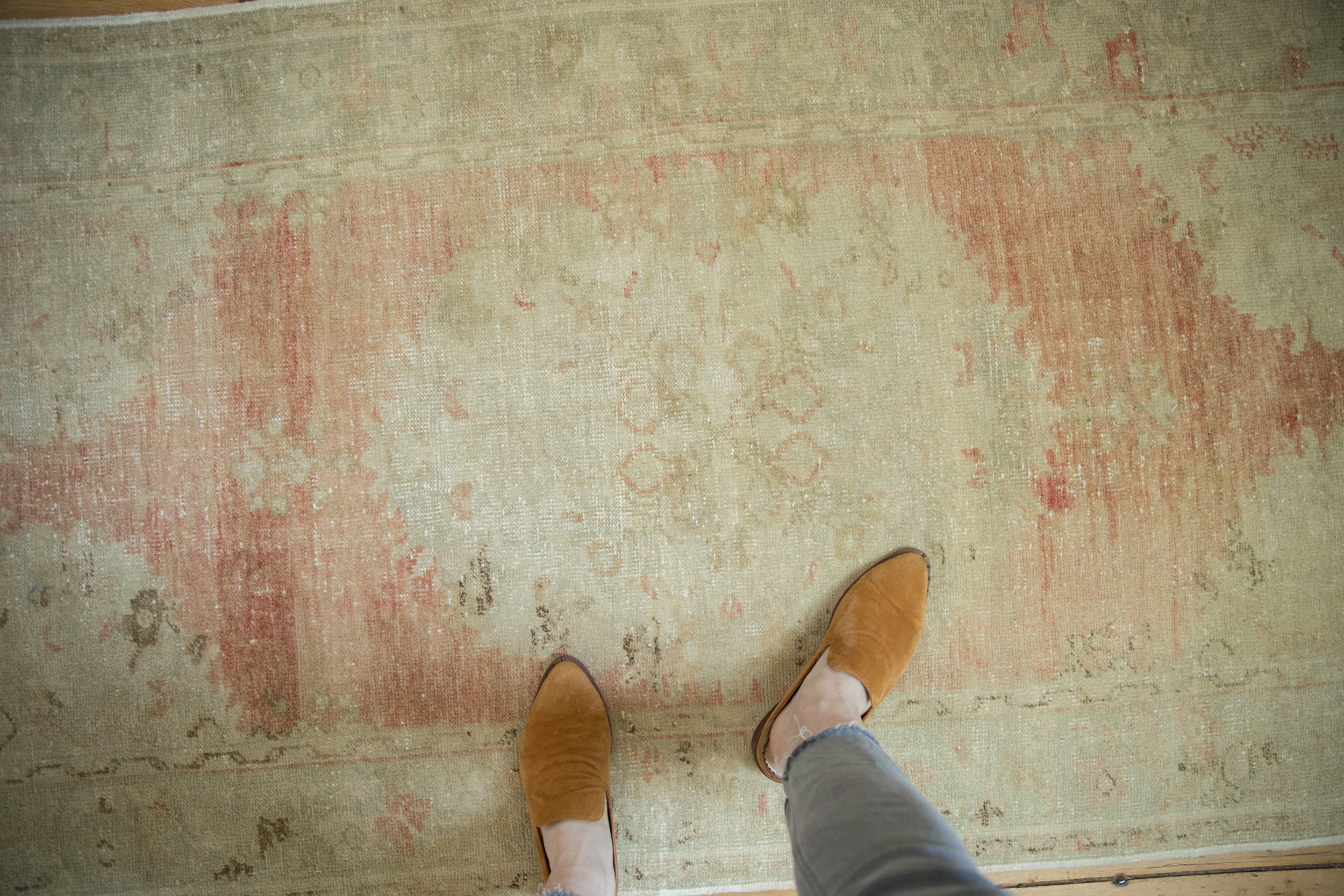 3.5x7 Vintage Distressed Oushak Rug Runner // ONH Item 12909, Image 1