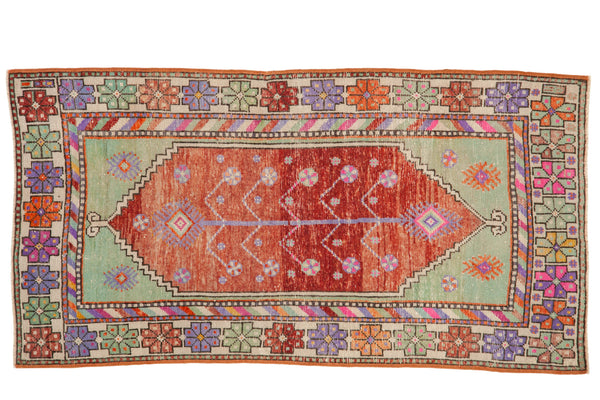 2.5x5.5 Vintage Distressed Oushak Rug Runner // ONH Item 12918