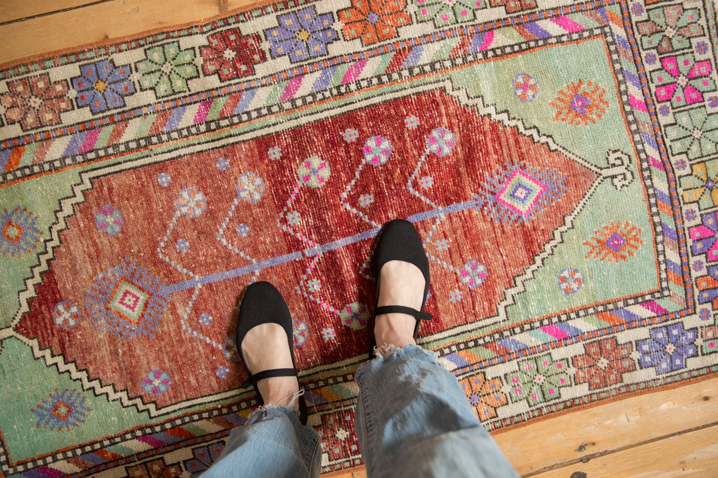 2.5x5.5 Vintage Distressed Oushak Rug Runner // ONH Item 12918, Image 1