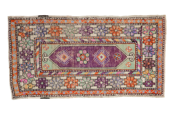 2.5x5 Vintage Distressed Oushak Rug Runner // ONH Item 129201