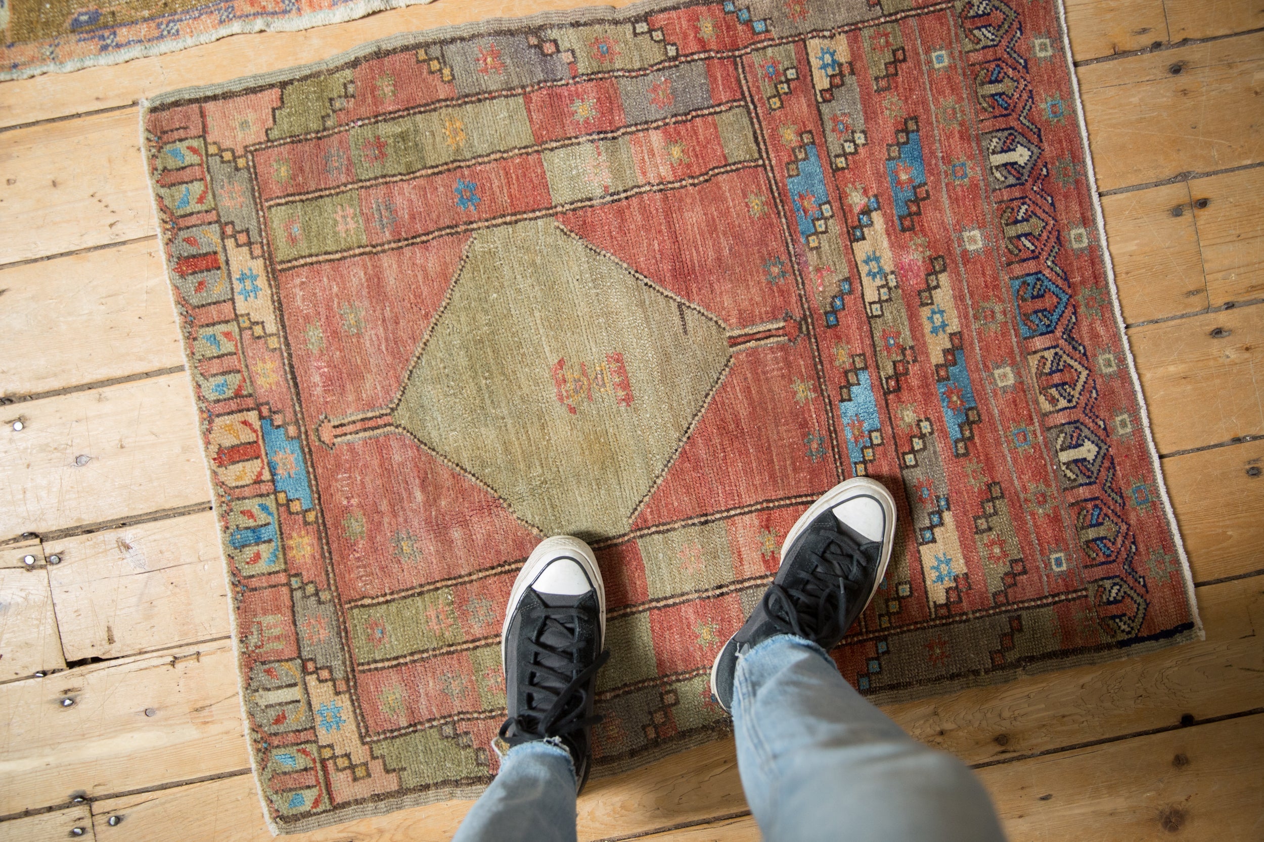 2.5x3 Vintage Distressed Oushak Square Rug // ONH Item 12921, Image 1