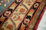 Original side cord selvage and intricate floral border of a 19th-century Persian Kermanshah carpet.