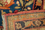 Intact side cord selvage and cotton foundation of an antique Persian Kermanshah carpet.