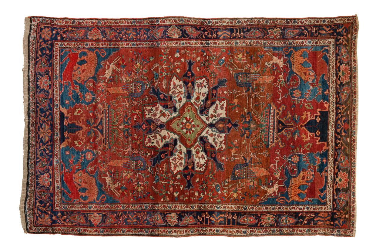 4.5x6.5 Antique Farahan Sarouk Rug // ONH Item 129261