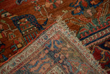 Hand-knotted foundation and original side cord selvage on an antique Farahan Sarouk collector rug.