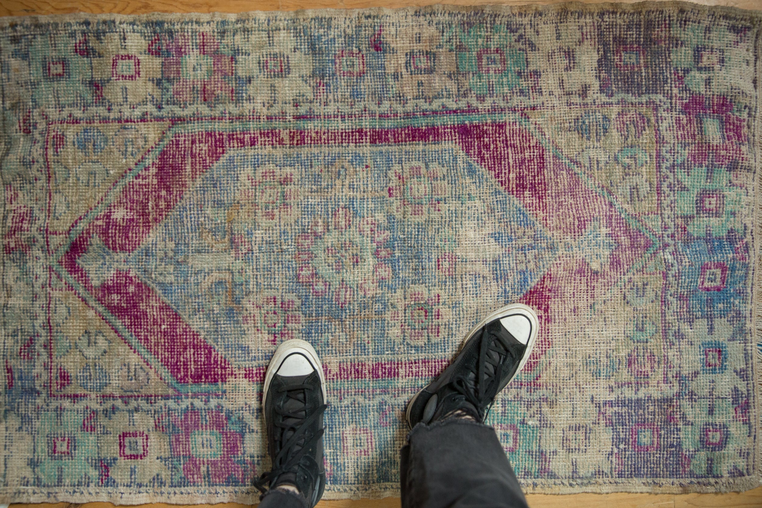 2.5x4.5 Vintage Distressed Oushak Rug // ONH Item 12929, Image 1