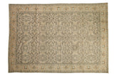 Distressed Sivas Carpet, allover diamond vine pattern with palmette border, faded silver-gold tones, 6'7