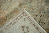 Back of a vintage Kayseri carpet showing the foundation weave and secure machine-bound edge.