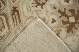Woven foundation and secured side cord on a hand-knotted vintage Turkish Sparta rug.