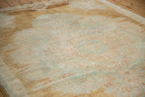Close-up of the distressed Kars carpet's abrashed pile and even wear.