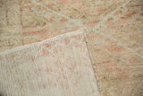 Hand-knotted foundation and secured side selvage of a distressed vintage Anatolian rug.