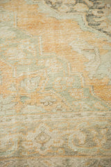 Mostly even wear across the knot heads of a distressed Turkish Oushak carpet pile.