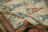 Textured weave of the multi-striped border on an 18th-century Persian compound cloth textile.