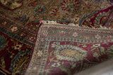 The supple handle and fine weave on the back of an antique silk Mohtashem Kashan rug.