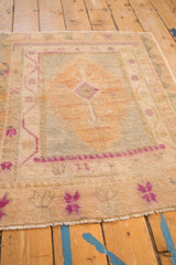 3x3.5 Vintage Distressed Oushak Square Rug