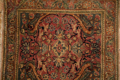 1.5x1.5 Vintage Farahan Sarouk Square Rug Mat