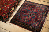 Antique Lilihan mat and another small Persian rug shown together for stylistic context.