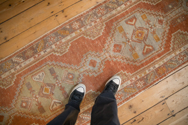 2.5x10.5 Vintage Distressed Oushak Rug Runner