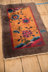 High-angle perspective on a collector's Nichols Art Deco rug, detailing its rich pile and texture.