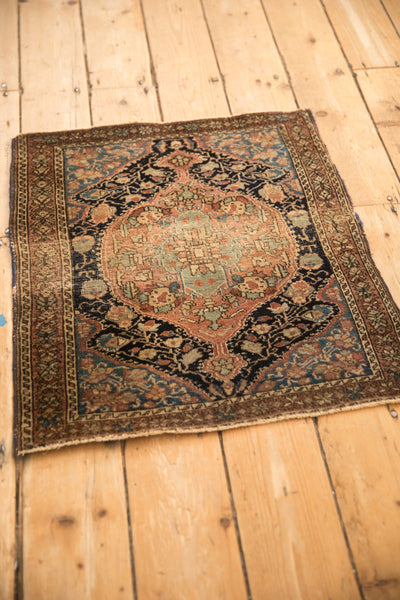 2x2.5 Antique Sarouk Square Rug Mat