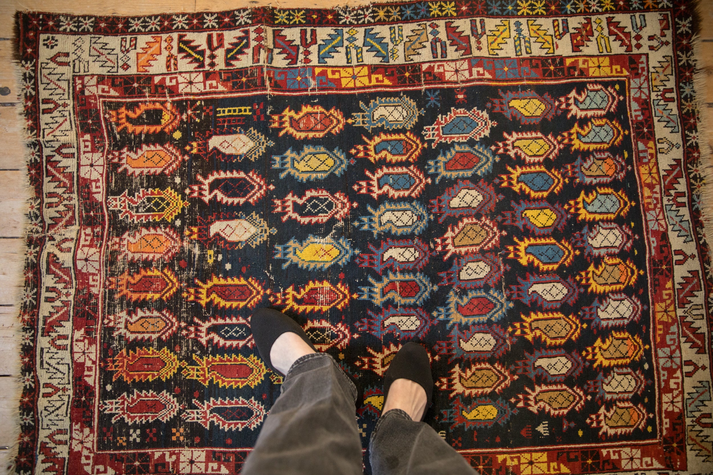 3.5x5 Antique Caucasian Rug