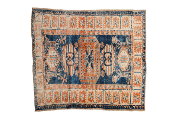 4x4.5 Vintage Distressed Oushak Square Rug