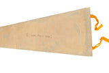 Handwritten note 'I won this one!' on the reverse side of the vintage felt pennant.