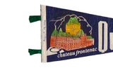 Handwritten date from 1972 on the vintage Chateau Frontenac felt pennant's header.