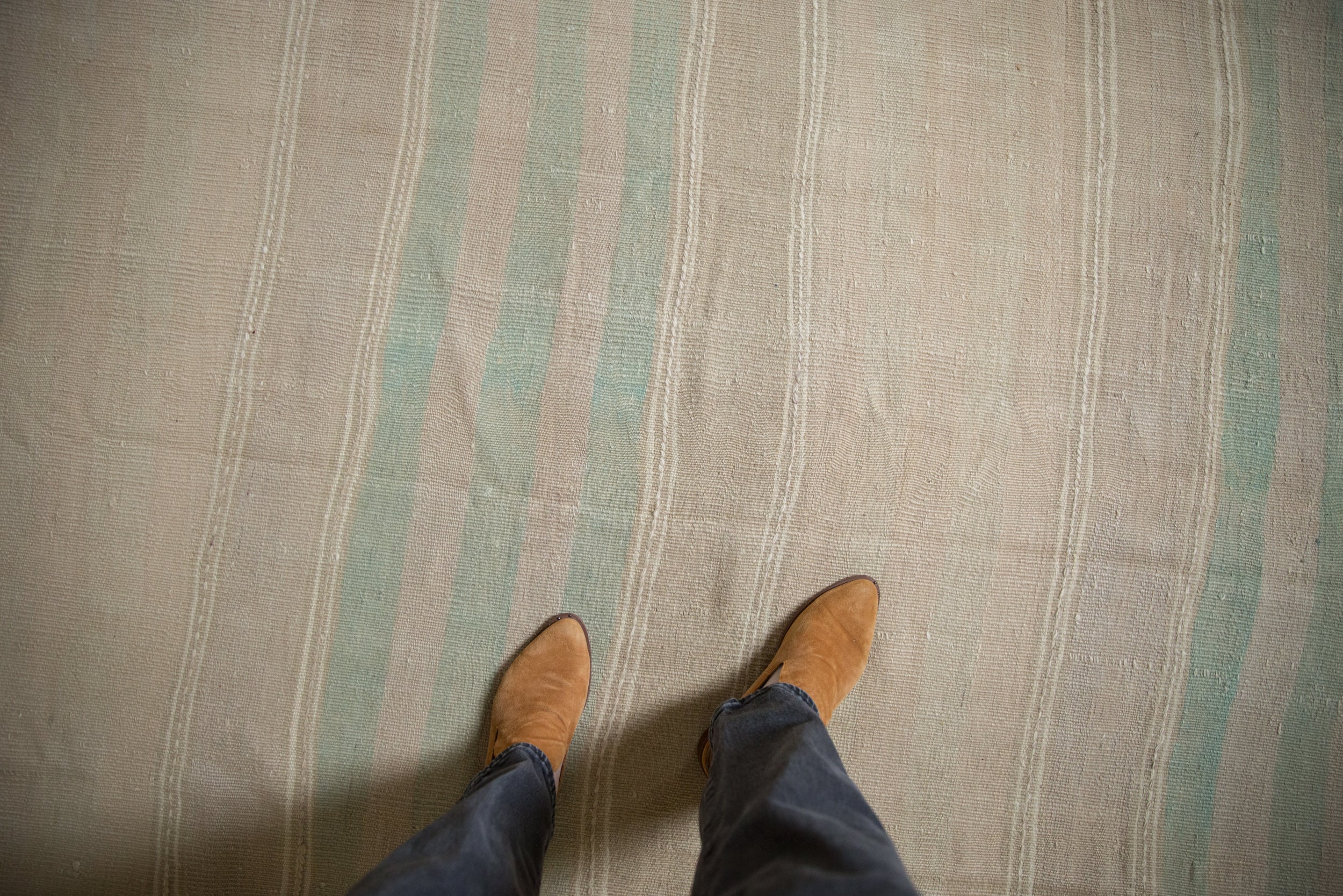 4x14.5 Vintage Distressed Turkish Kilim Rug Runner
