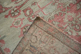 Hand-knotted foundation and machine-bound side of the vintage Kars carpet.