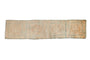 Distressed antique Peking rug runner, repeating beige and powder blue roundel medallions, 2x8.