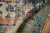 2x2.5 Vintage Distressed Anatolian Square Rug Mat