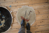 1.5x1.5 Vintage Art Deco Round Rug Mat