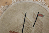 1.5x1.5 Vintage Art Deco Round Rug Mat