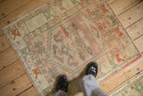 3x3.5 Vintage Distressed Oushak Square Rug