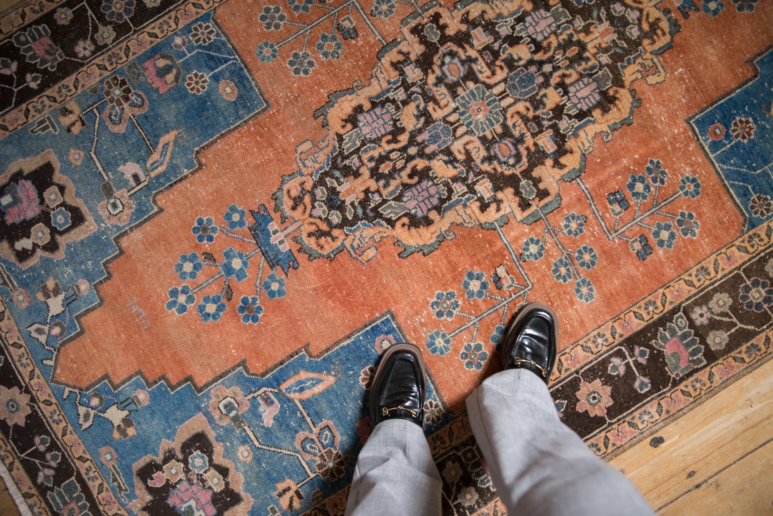 4.5x8 Vintage Distressed Oushak Rug