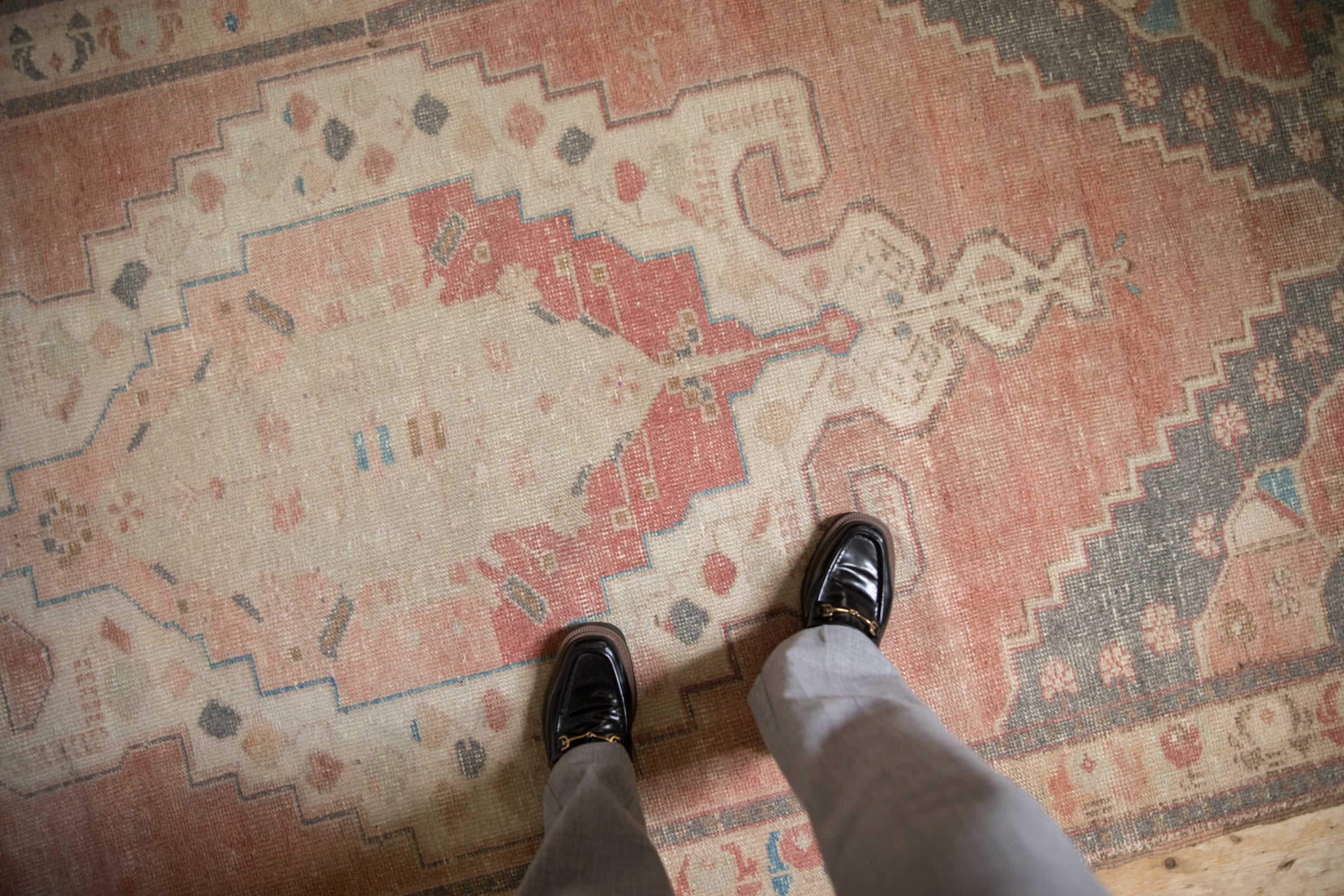 4.5x9.5 Vintage Distressed Oushak Rug Runner