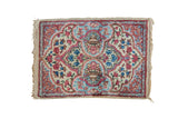 Vintage Kerman Square Rug Mat / ONH item 13280