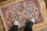 Vintage Kerman Square Rug Mat / ONH item 13280