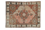 Vintage Distressed Oushak Square Rug / ONH item 13318