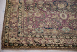 3x3.5 Antique Fine Silk Mohtashem Kashan Square Rug