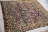3x3.5 Antique Fine Silk Mohtashem Kashan Square Rug