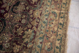 3x3.5 Antique Fine Silk Mohtashem Kashan Square Rug